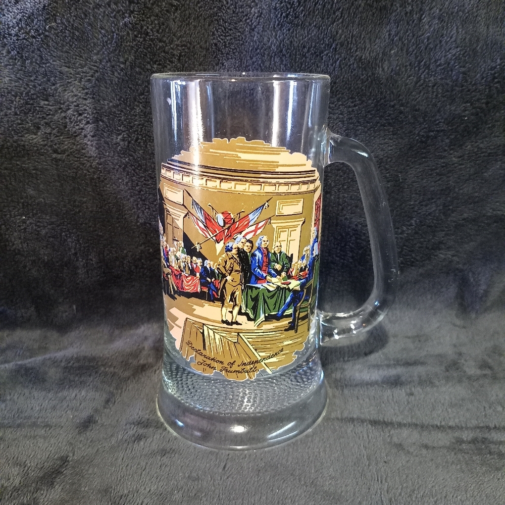 Vintage Glass Mug Declaration of Independence
